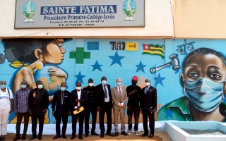 Une fresque murale sur l’engagement des élèves malgré la covid-19